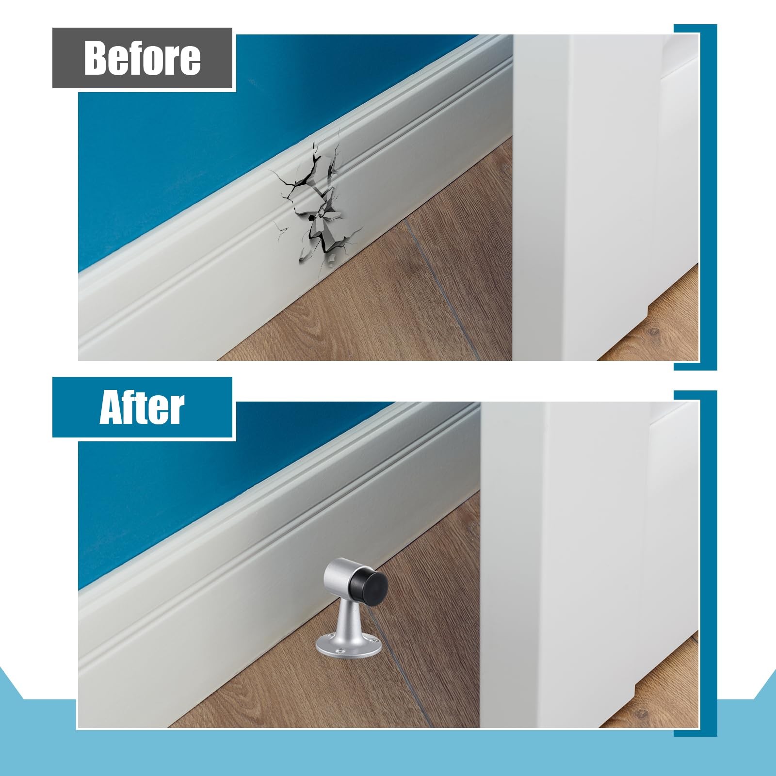 Yaocom 2 Pack Heavy Duty Floor Mounted Door Stop 3 in Aluminum Commercial Grade