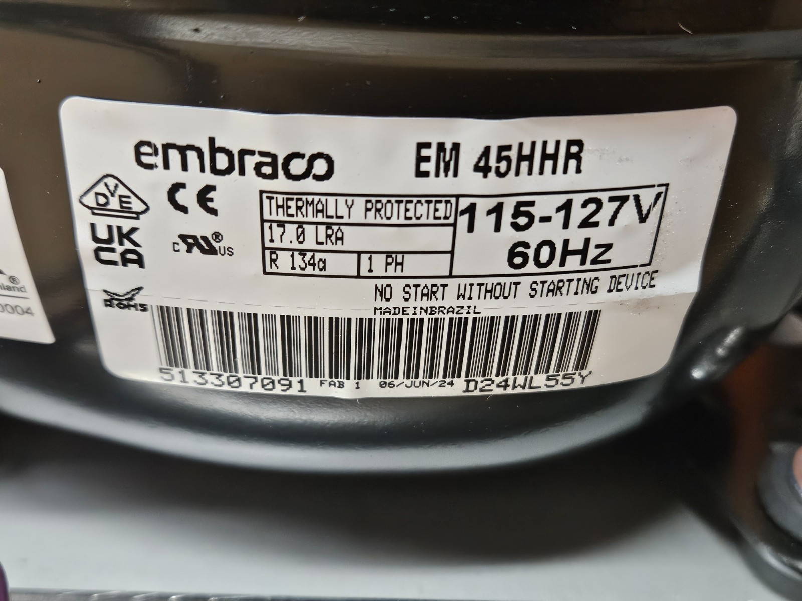 Eppendorf New Brunswick Innova 42R Compressor Condenser – Embraco EM 45HHR