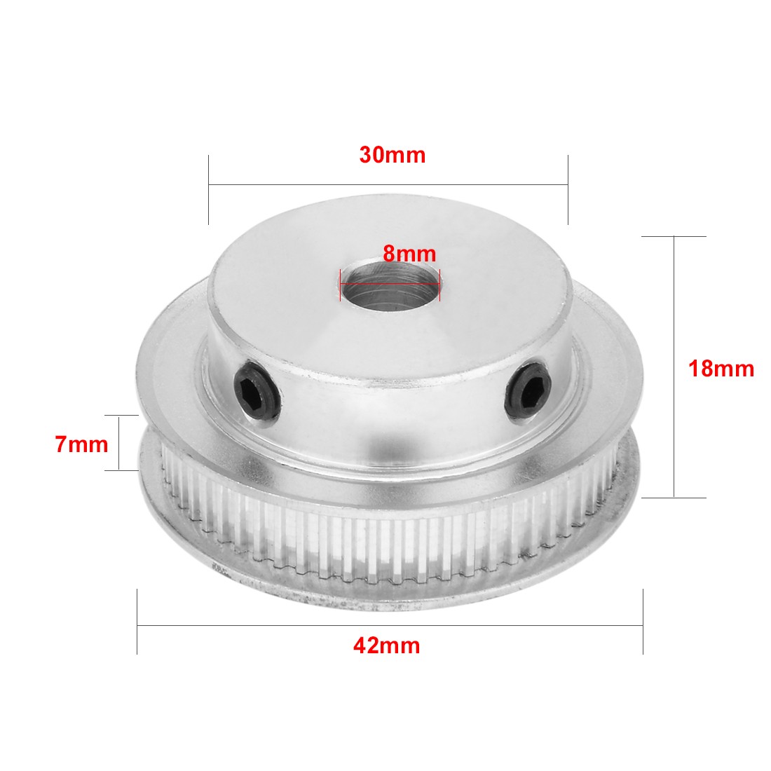 Aluminum 60 Teeth 8mm Bore 2.032mm Pitch Timing Belt Pulley for 6mm Belt