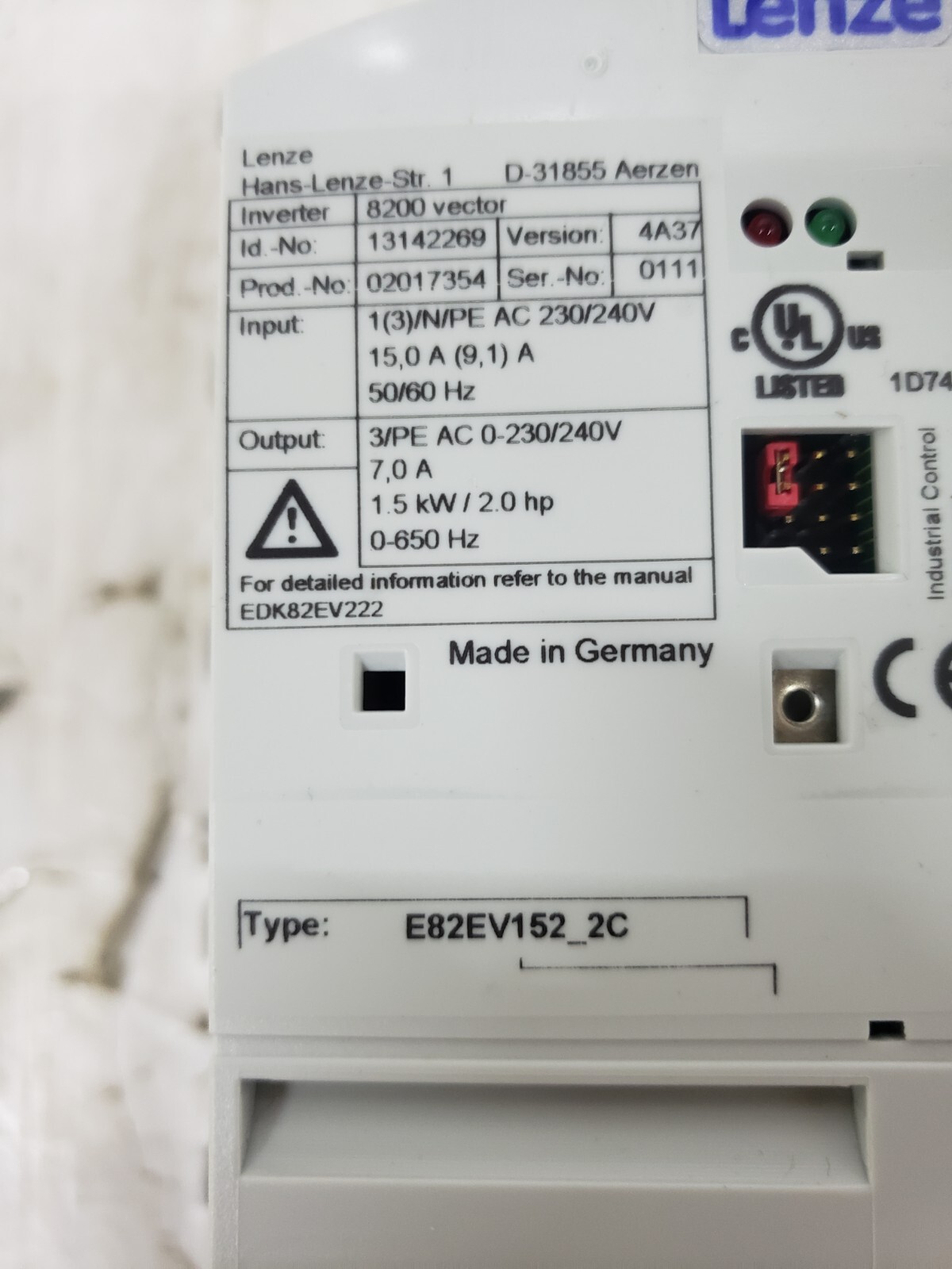LENZE FREQUENCY INVERTER 8200 VECTOR