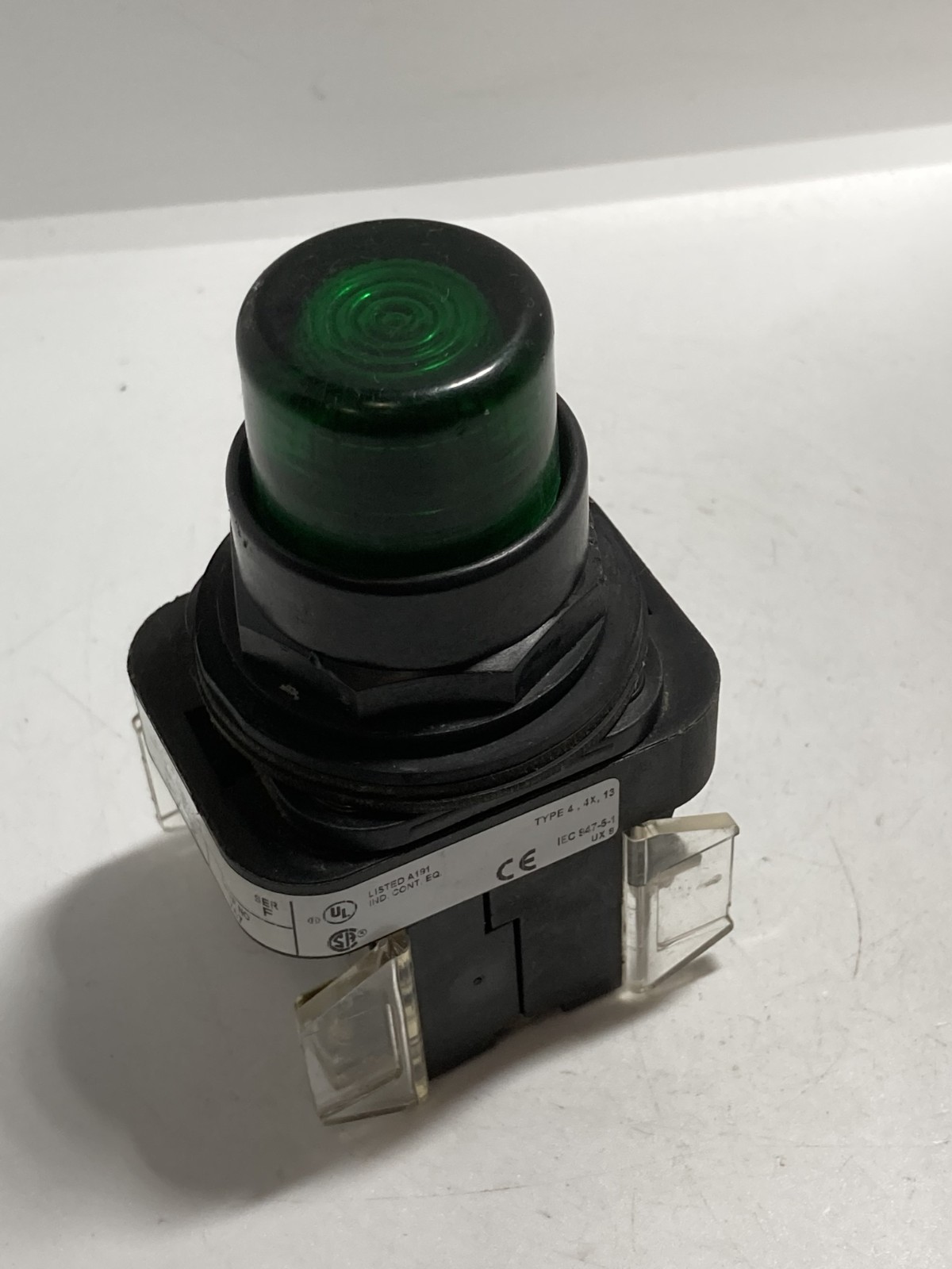 ALLEN BRALDEY 800H-QRB24G PUSHBUTTON MOMENTARY 1NO/1NC GREEN 24V SERIES F