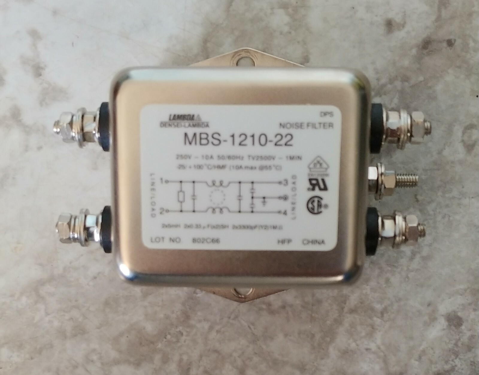 Densei Lambda MBS-1210-22 Noise Filter 250V 10A – Free Shipping