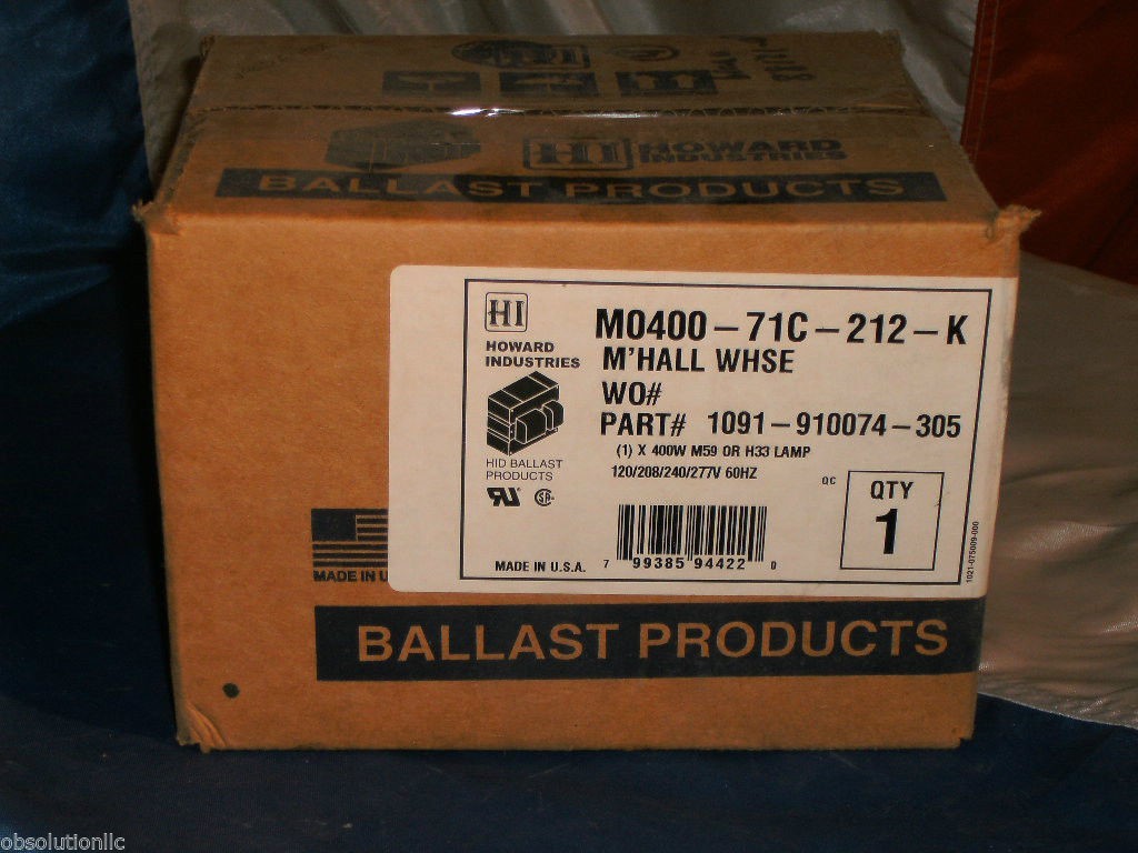 HOWARD INDUSTRIES 400W MH/MV CORE & COIL MULTI TAP BALLAST 120 THRU 277V