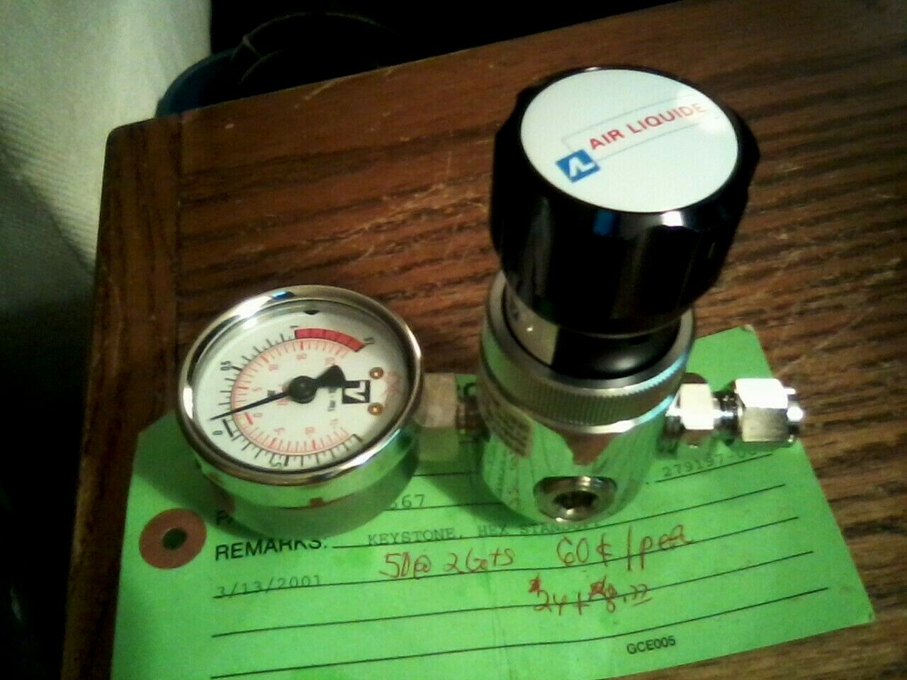 *NEW* AIR LIQUIDE ALPHAGAZ 18049 2Nm3/h,N2. BS 300-1 1-20/Bar 5/8″ GAS REGULATOR