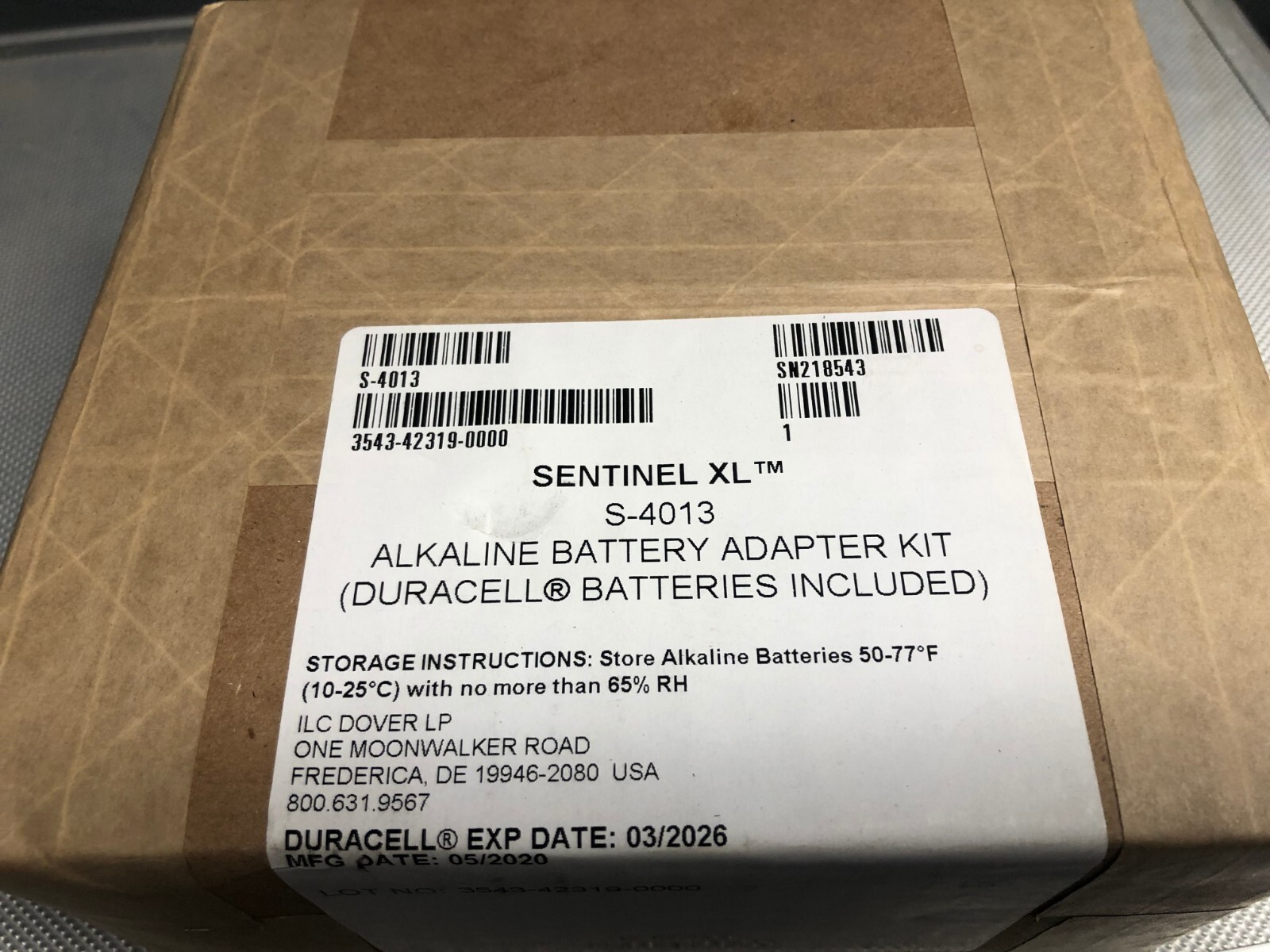 Sentinel XL REF: S-4013 Duracell Quantum Alkaline Battery, 5 battery Pk, NEW BOX