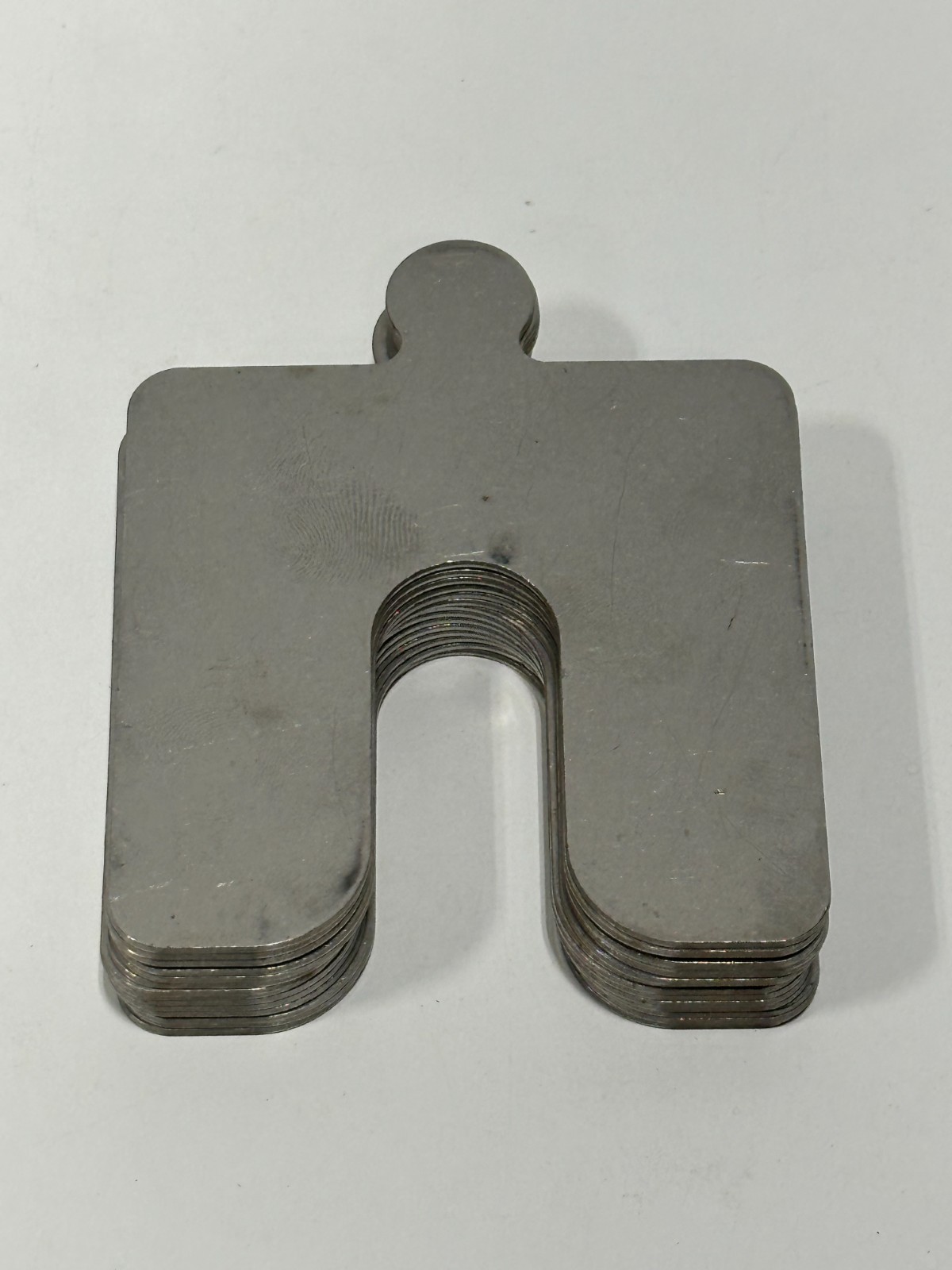 ALOMA SIZE B- 0.127” / 1.27mm THICK STAINLESS STEEL SLOTTED SHIMS lot of 14