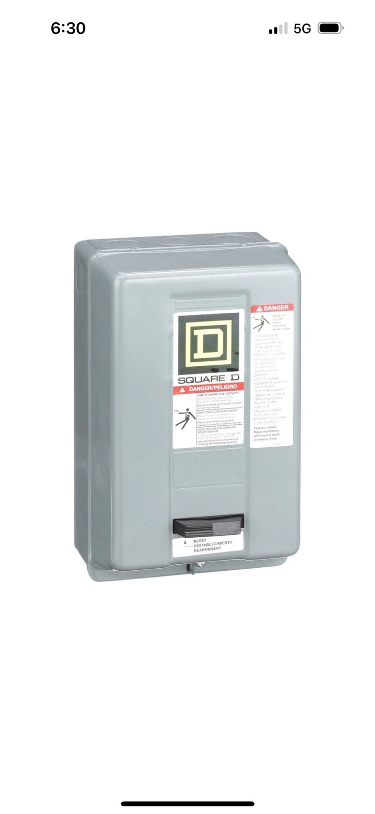 SQUARE D 8536SAG12V02S MagneticMotorStarter,Thermal,110/120VAC 1H470