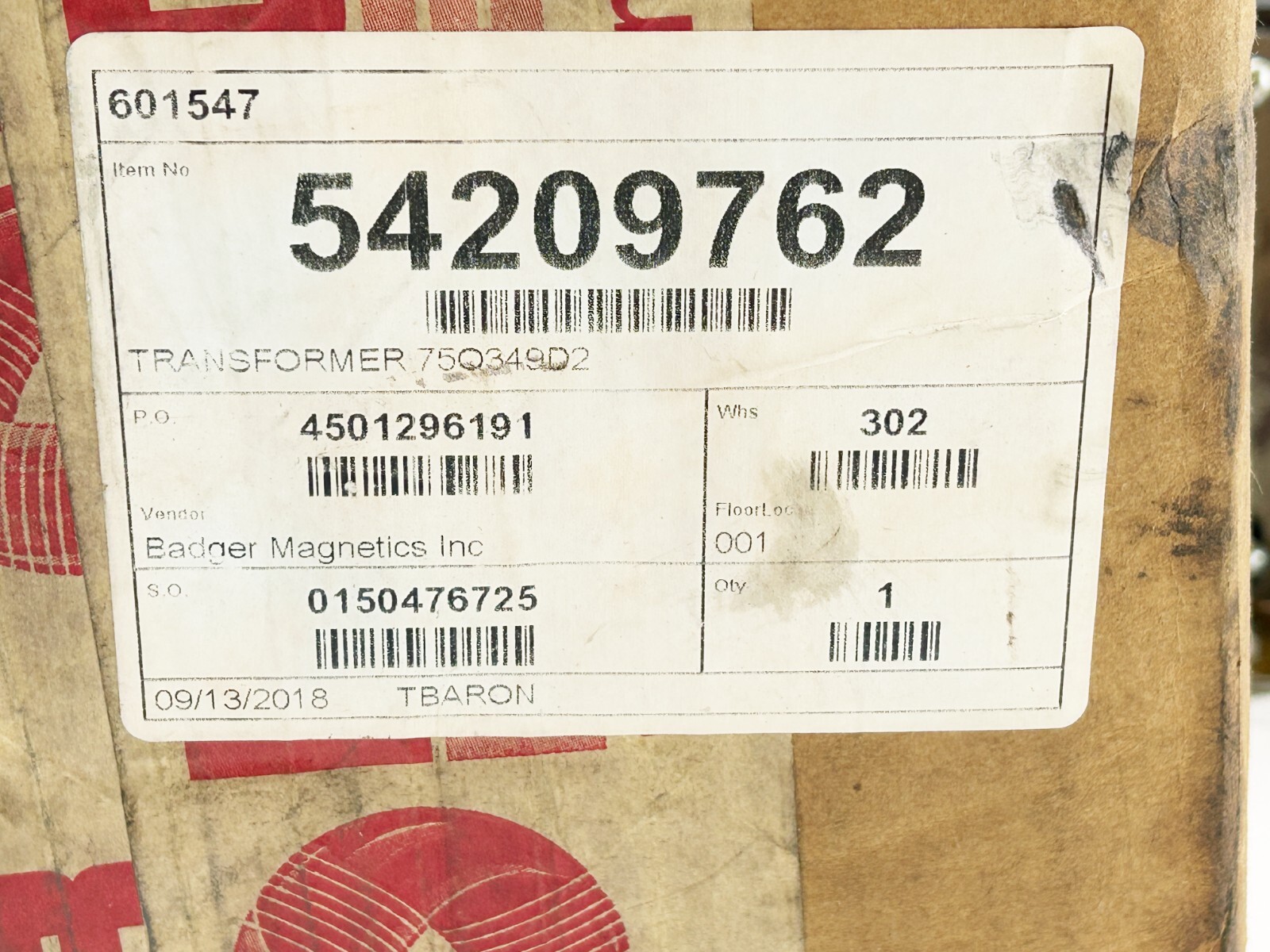 New Morris 75Q349D2 Transformer 500VA 550-600V Pri. 24V/110-120V Sec.