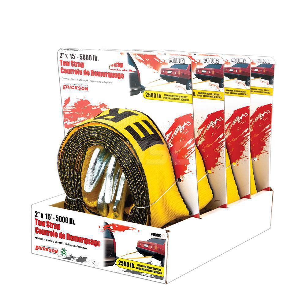 Erickson Manufacturing 51002 S-Hook Polyester Tow Strap, 15′ Long, 5,000 Lb Cap
