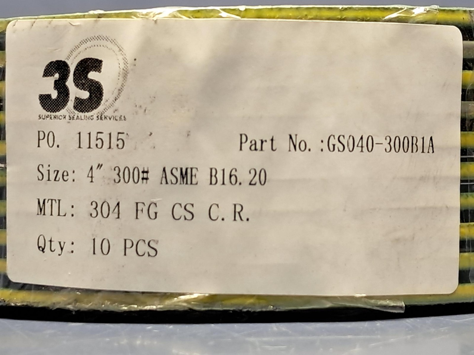 Lot of 10 Flexitallic CG – 4″ 300# 304/FG/CS Spiral Wound Gasket