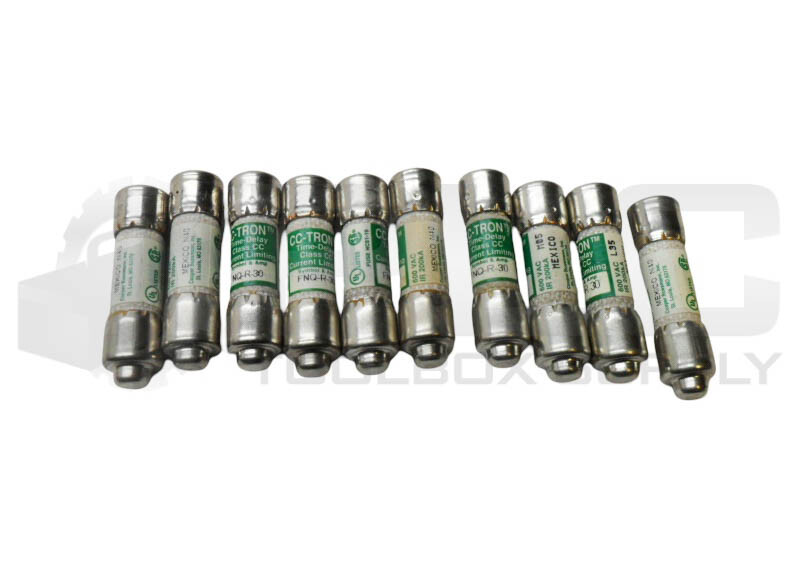 LOT OF 10 CC-TRON FNQ-R-30 TIME DELAY FUSE 30A