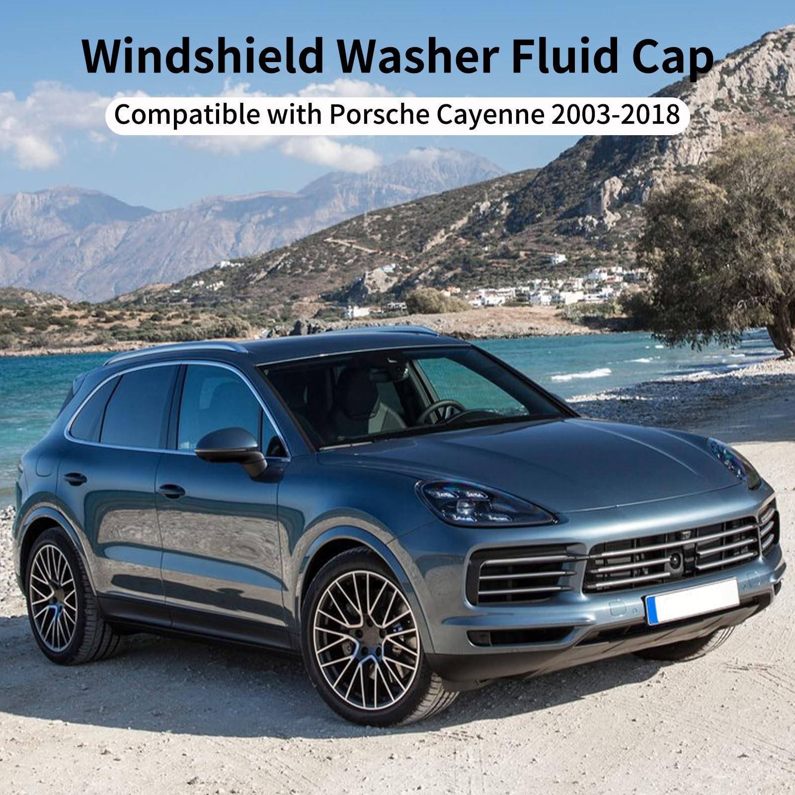 Windshield Washer Fluid Cap Compatible with Porsche Cayenne, Blue