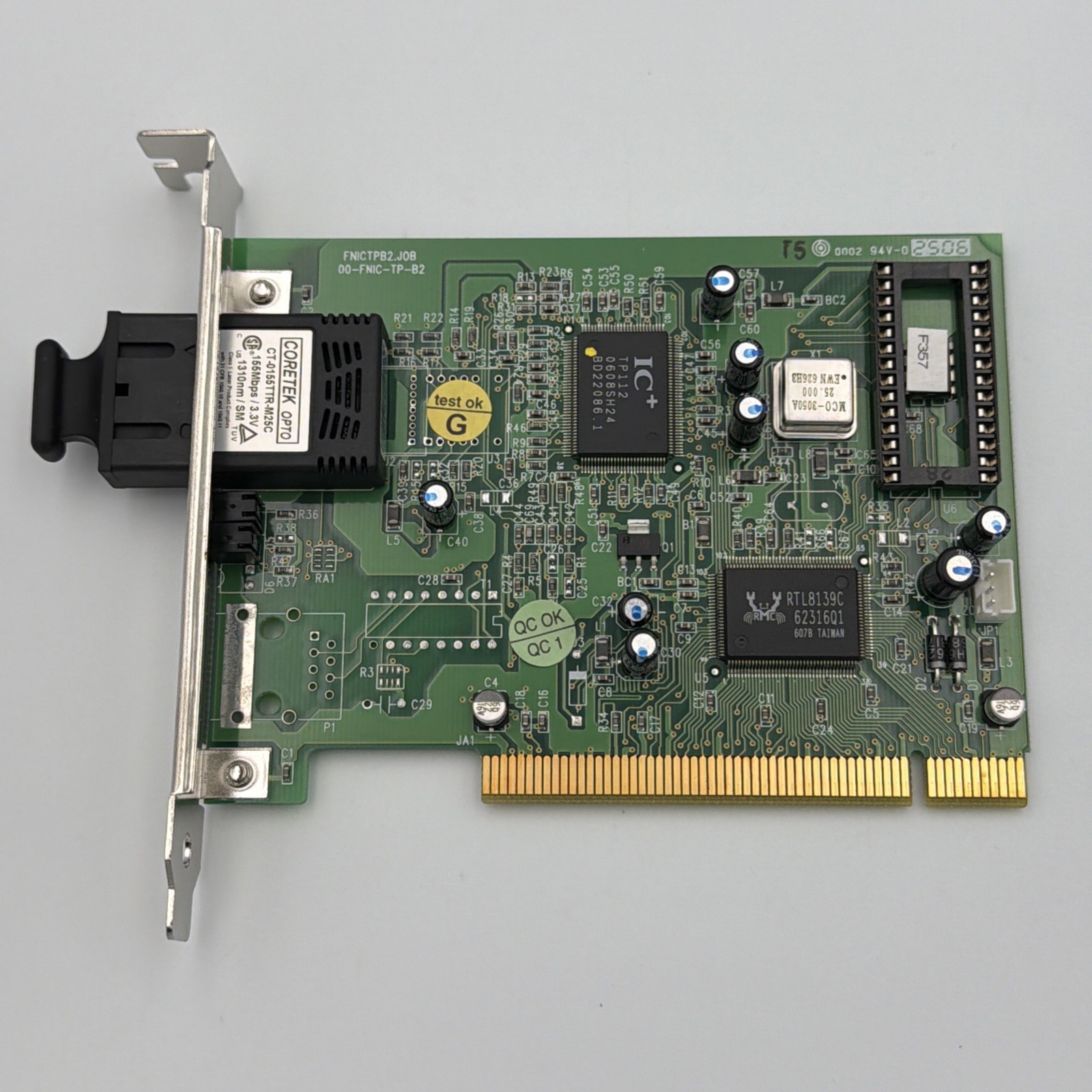 CORETEK FNICTPB2.JOB 00-FNIC-TP-B2 FIBER NIC PCI SC CONTROLLER CARD
