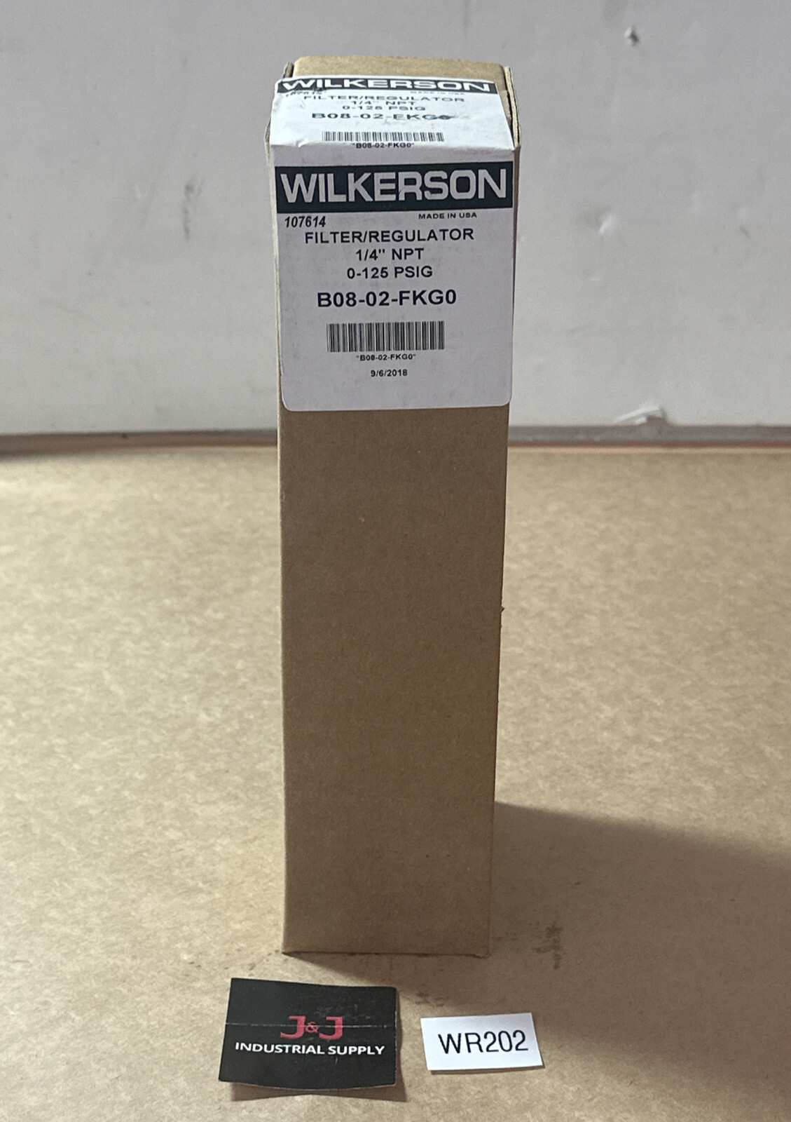 NEW FACTORY SEALED- Wilkerson Filter Regulator 1/4” NPT 0-125PSIG B08-02-FKG0