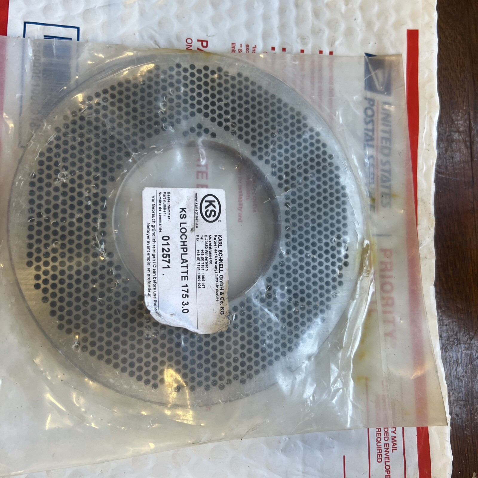 Karl Schnell Perforated Plate 175 3.0mm 012571
