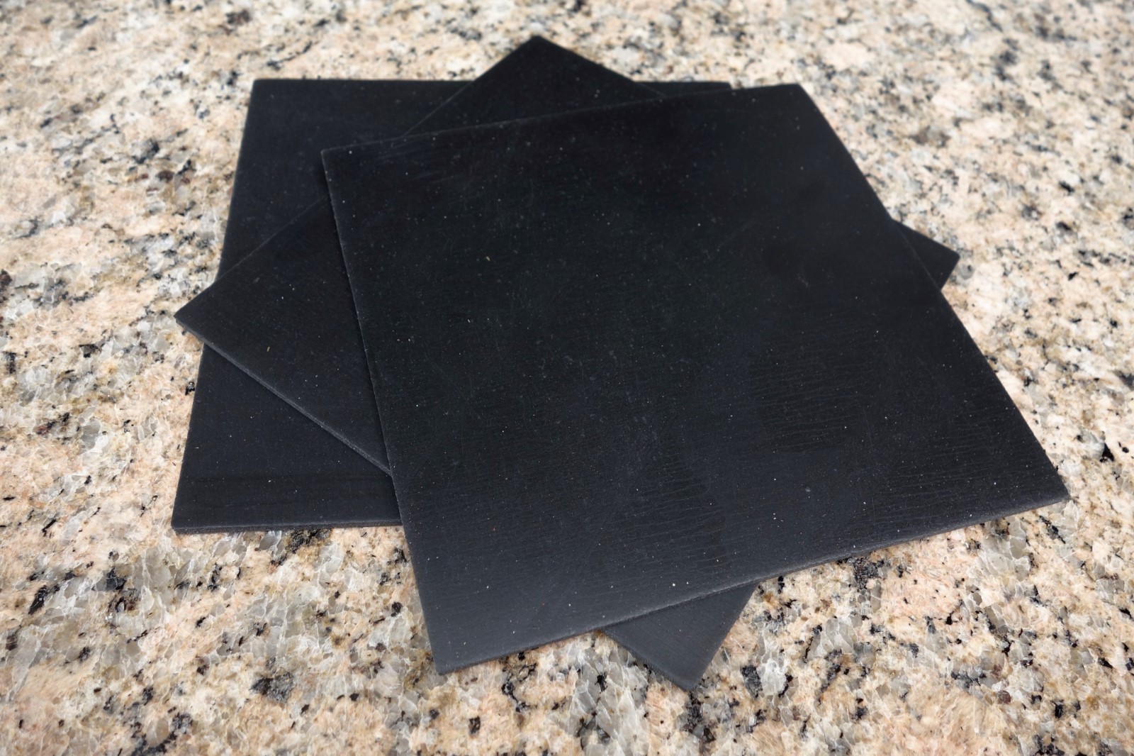Set Of 3 Neoprene Rubber Gasket Plumbing Sheets Black 6″x6″x1/8″ Level Bumpers