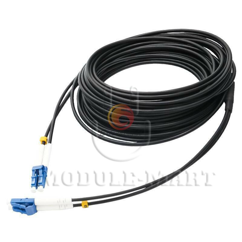 10M Black Armored Fiber Cable Duplex Fiber Optic Patch Cord LC-LC UPC SM 9/125