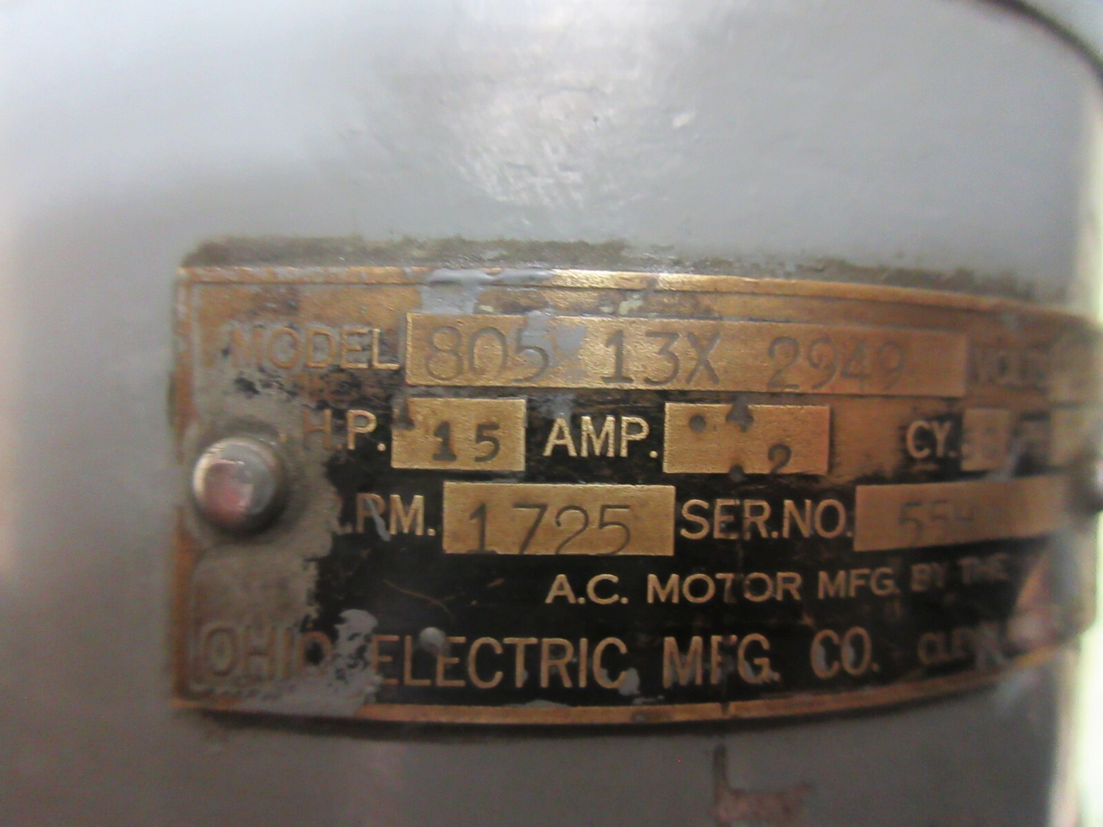 OHIO ELECTRIC MOTOR 805 13X 2949 HARDINGE CROSS SLIDE? 80513X2949
