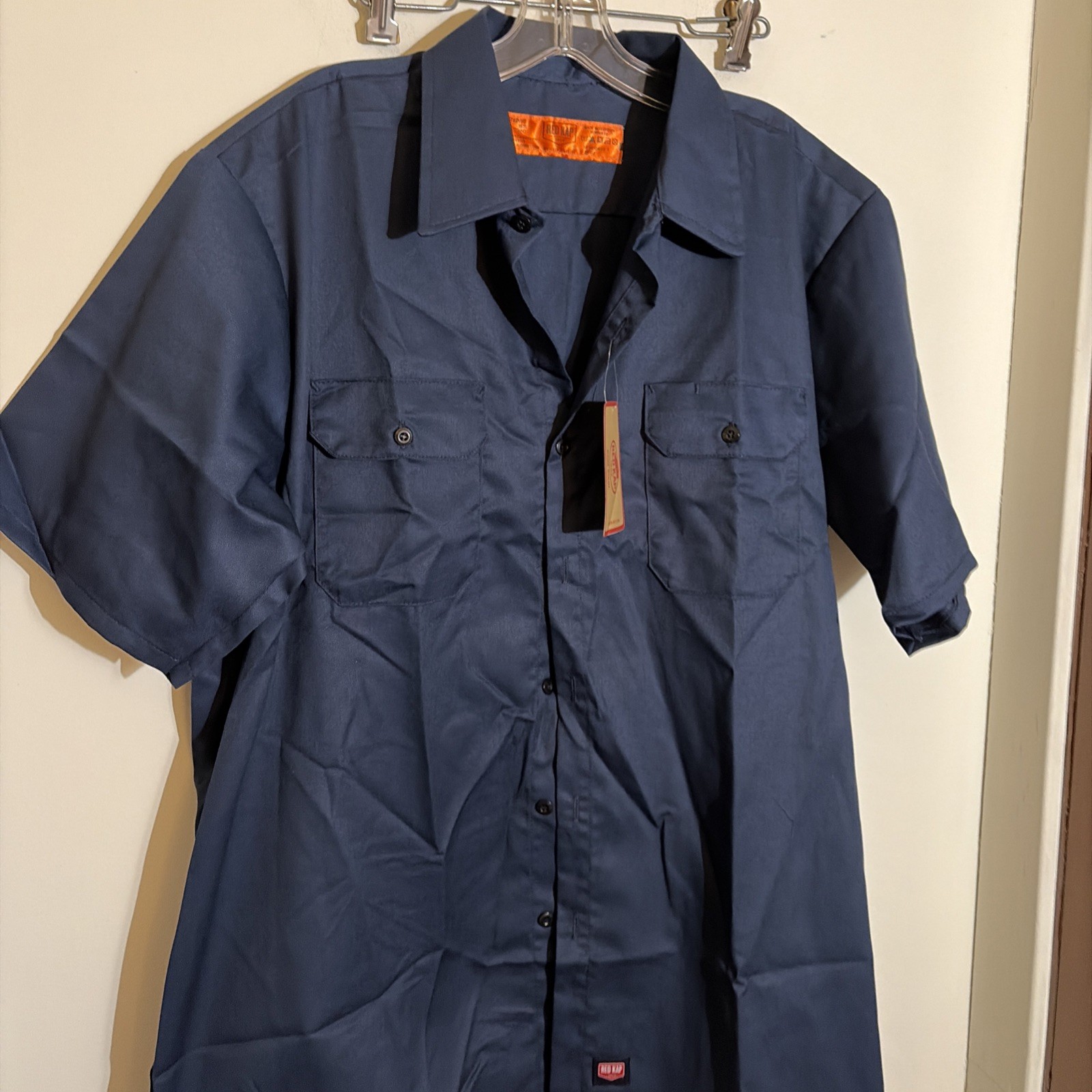 Red Cap Work Shirt Men’s Blue Size XL Short Sleeves I