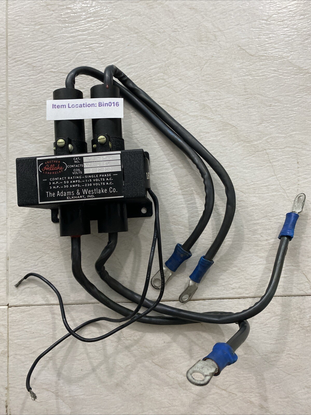 ADLAKE 1123-87-4 RELAY NORMAL OPEN 115V 50/60HZ, 1123874