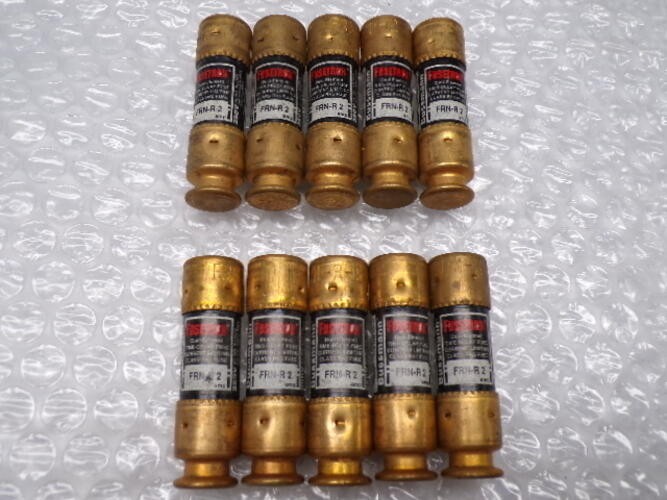 FUSETRON FRN-R-2 FUSE BLACK LOT OF 10 NSNP
