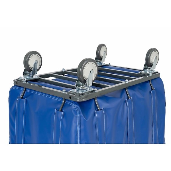 R&B Wire Products 420Soc/Bl Vinyl Basket Truck With Steel Base, 20 Bushel, Blue