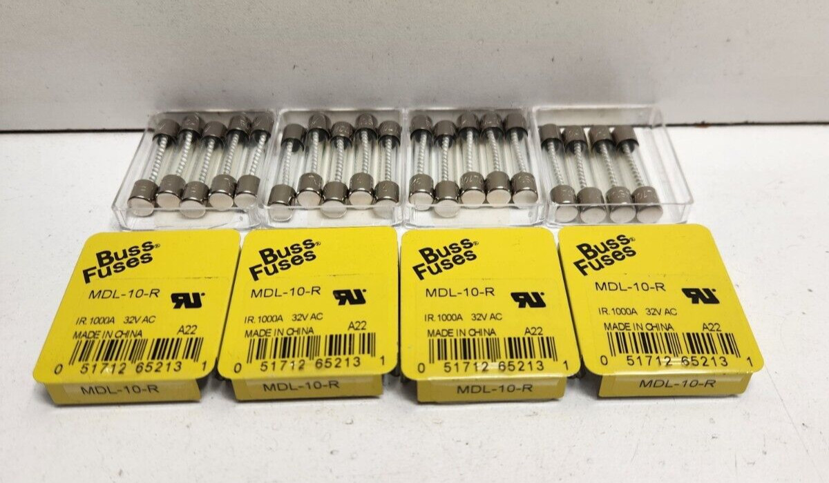 LOT OF 19 NEW OLD STOCK! BUSSMANN 10A 32V FUSES MDL-10-R