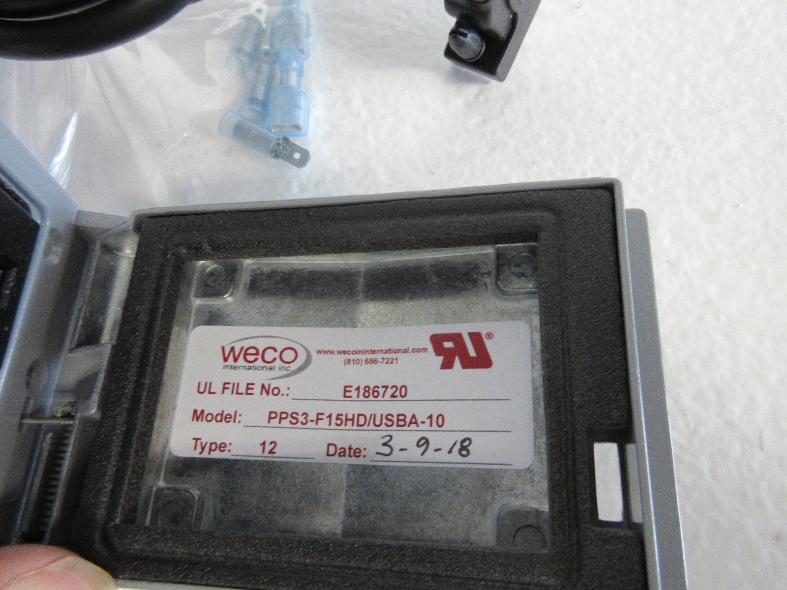 WECO PPS3-F15HD/USBA-10 NEW PROGRAM PORT / USB / OUTLET DEVICE PPS3F15HDUSBA10