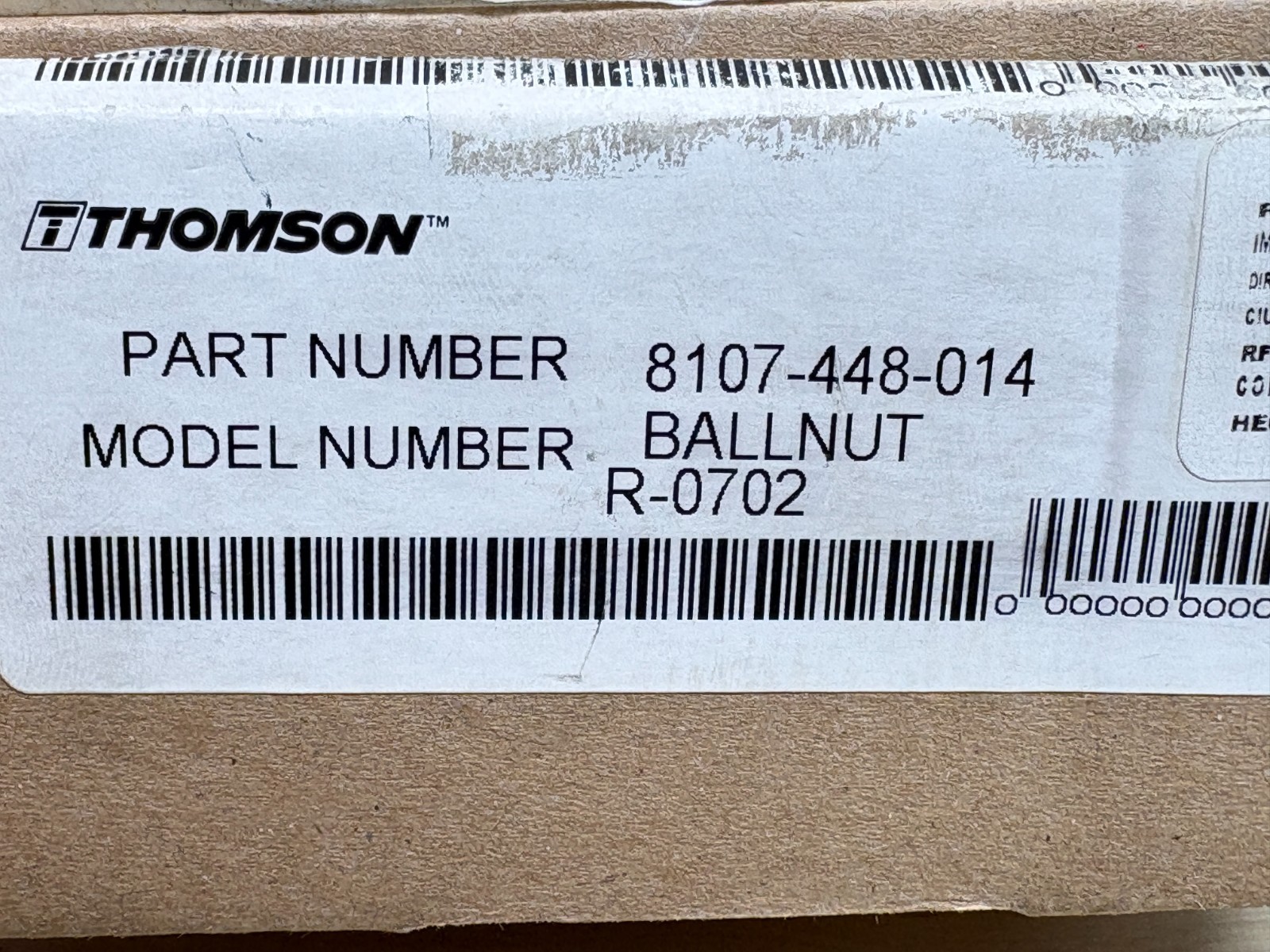 Thomson 8107-448-014 Ball Nut, 0.750 X 0.500 in