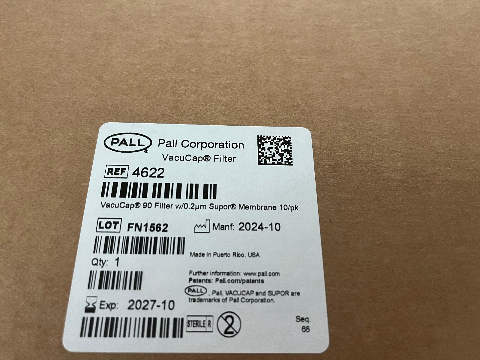 PALL 4622 (PKG OF 10 ) 90 Filter Supor 0.2um 90 mm filter membrane