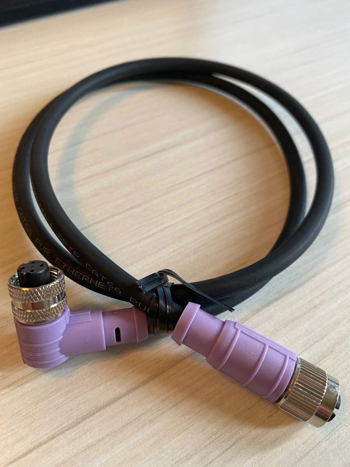 Industrial Ethernet Cable M12D 4 pin Female Right Angle M12X 8 pin Female 0.8M