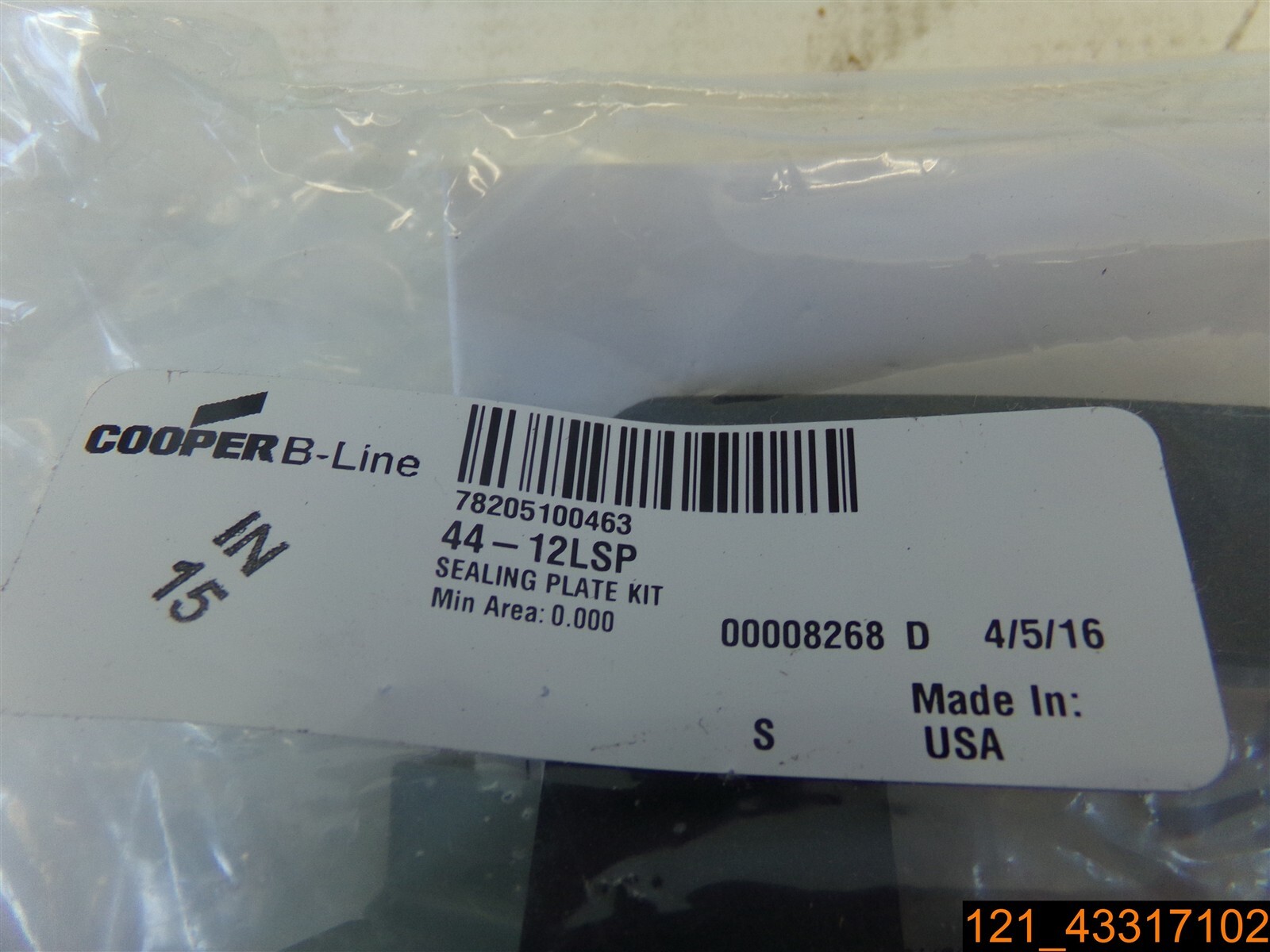 Cooper B-line Lay-In Wireway Sealing Plate 44-12LSP