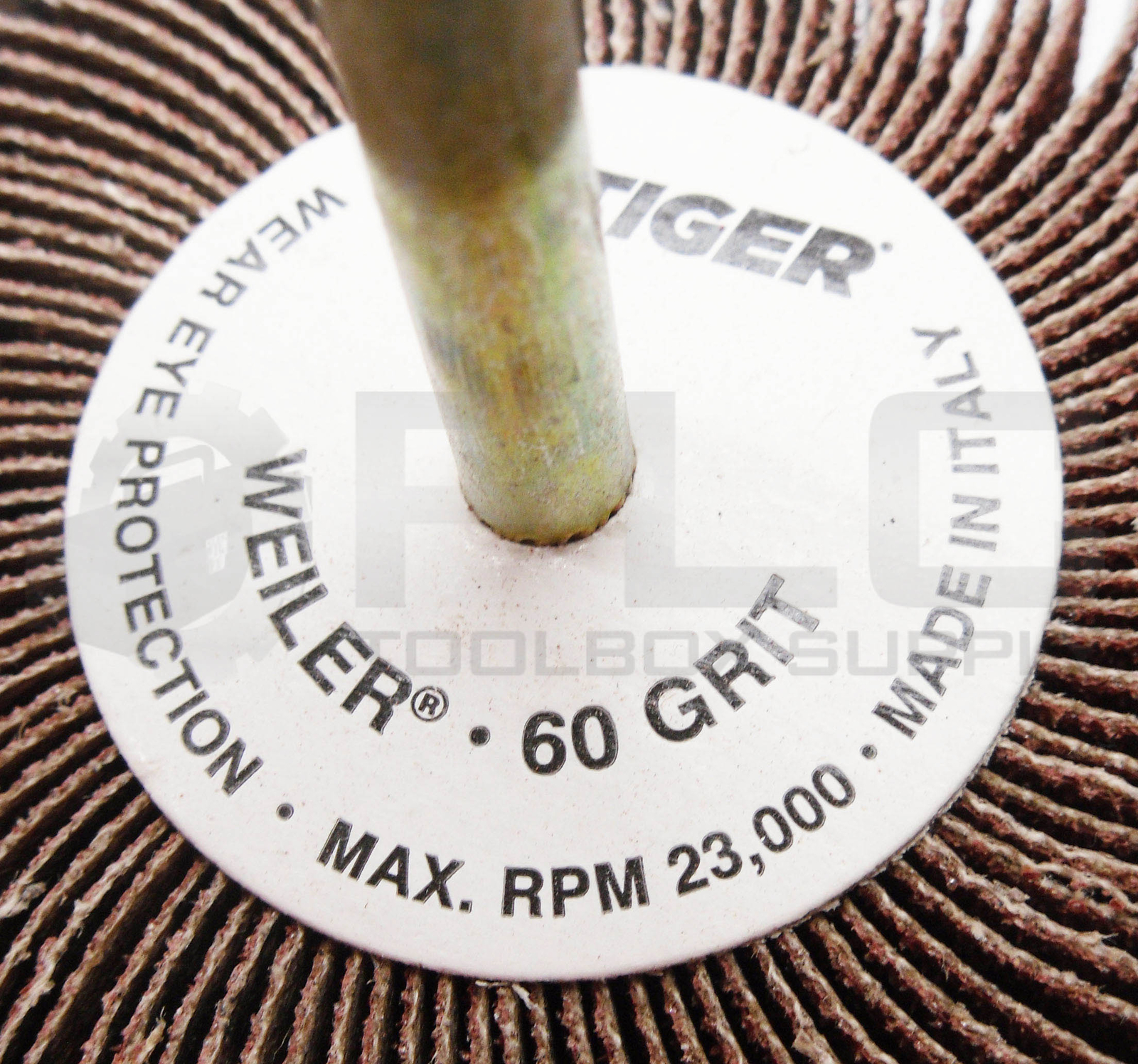 NEW BOX OF 10 TIGER 52027 MOUNTED ABRASIVE FLAP WHEELS 3″ 60 GRIT 23,000RPM
