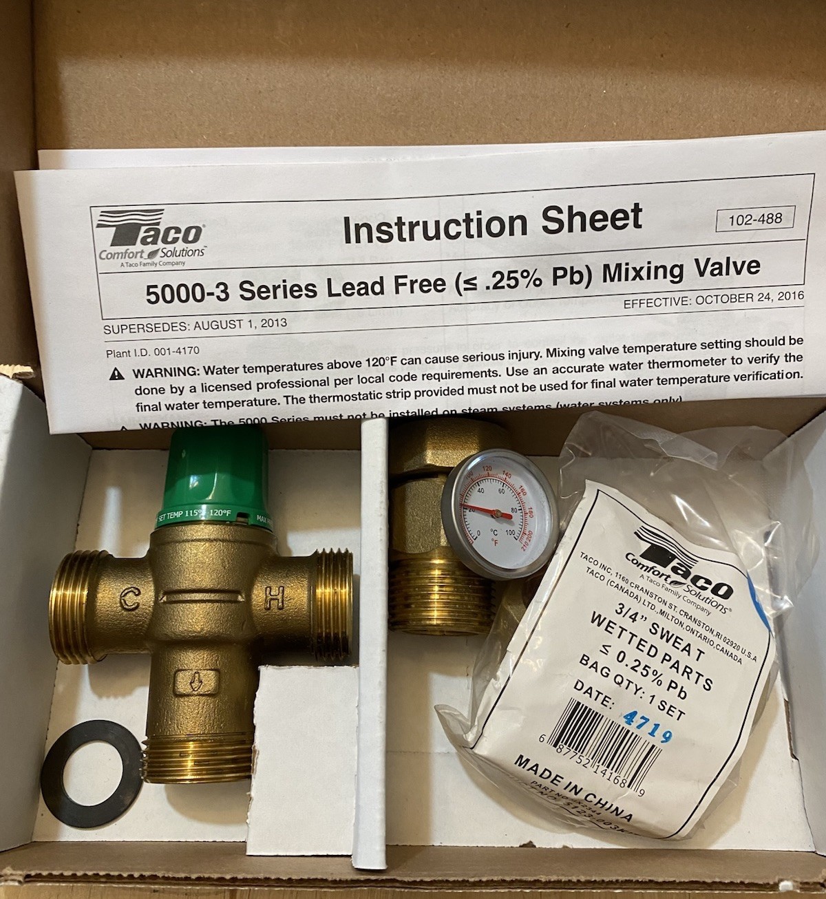 Taco 5003-C3-G Mixing Valve NIB