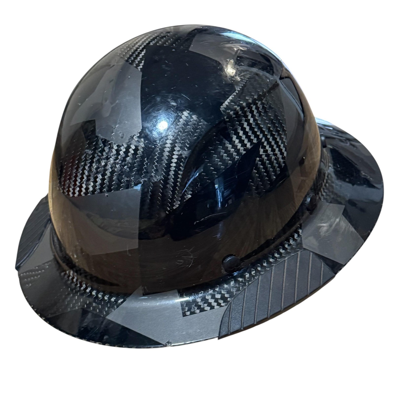 Lift Carbon Fiber Full Brim Hard Hat Safety Helmet Black Gray Camo