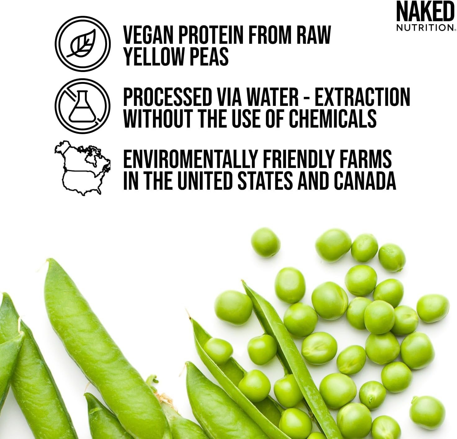 Naked Pea – 5LB 100% Pea Protein Powder from North American Farms Unflavored Veg