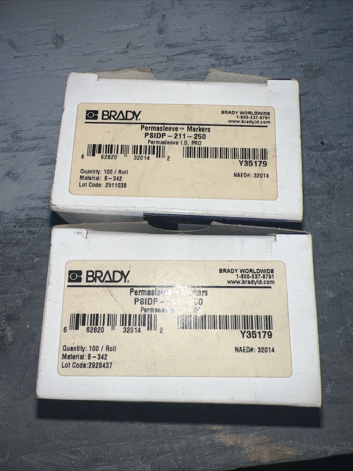 Lot of 2 Brady PSIDP-211-250 I.D. PRO Plus LS2000 100 In A Roll.
