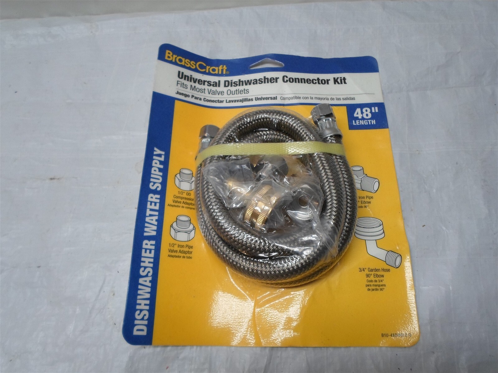 Brass Craft Universal Dishwasher Connector Kit 48″, 3/8″ Compresion ends, Baided