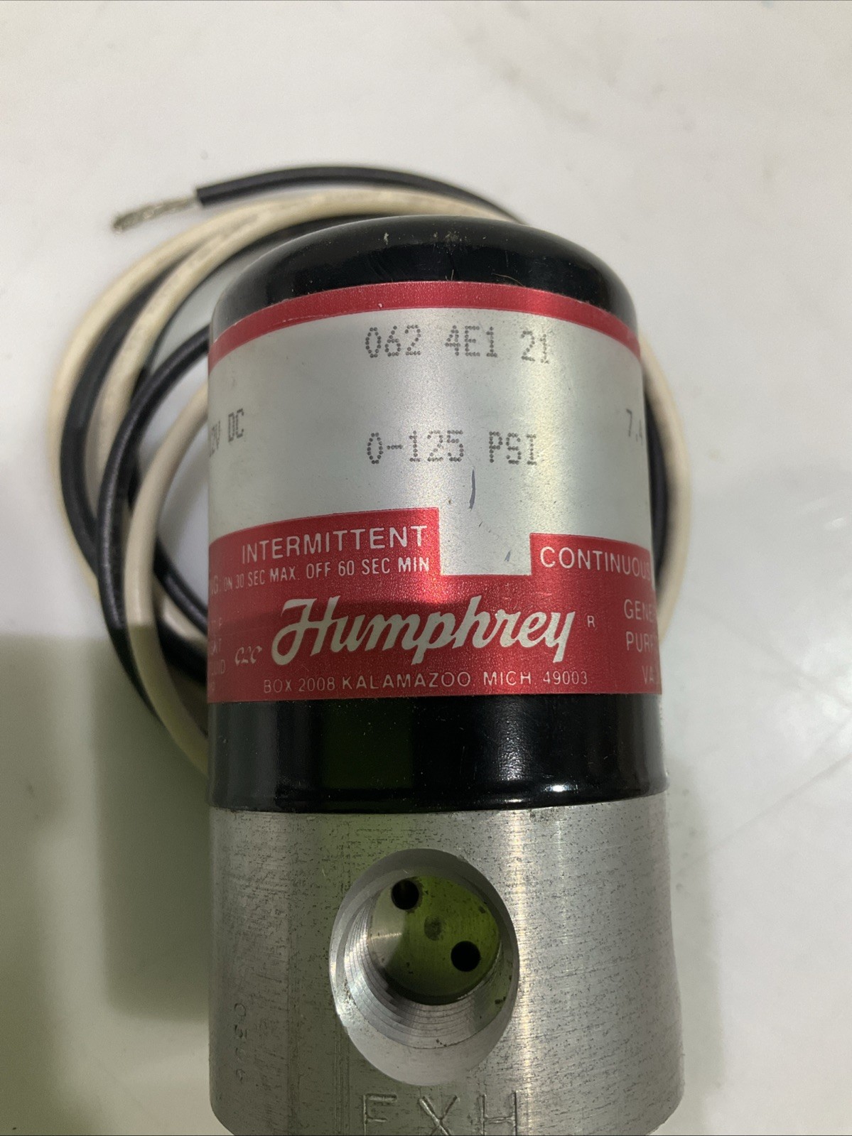 HUMPHREY 062-4E1-21 PNEUMATIC DICTIONARY VALVE 120VDC Y2M