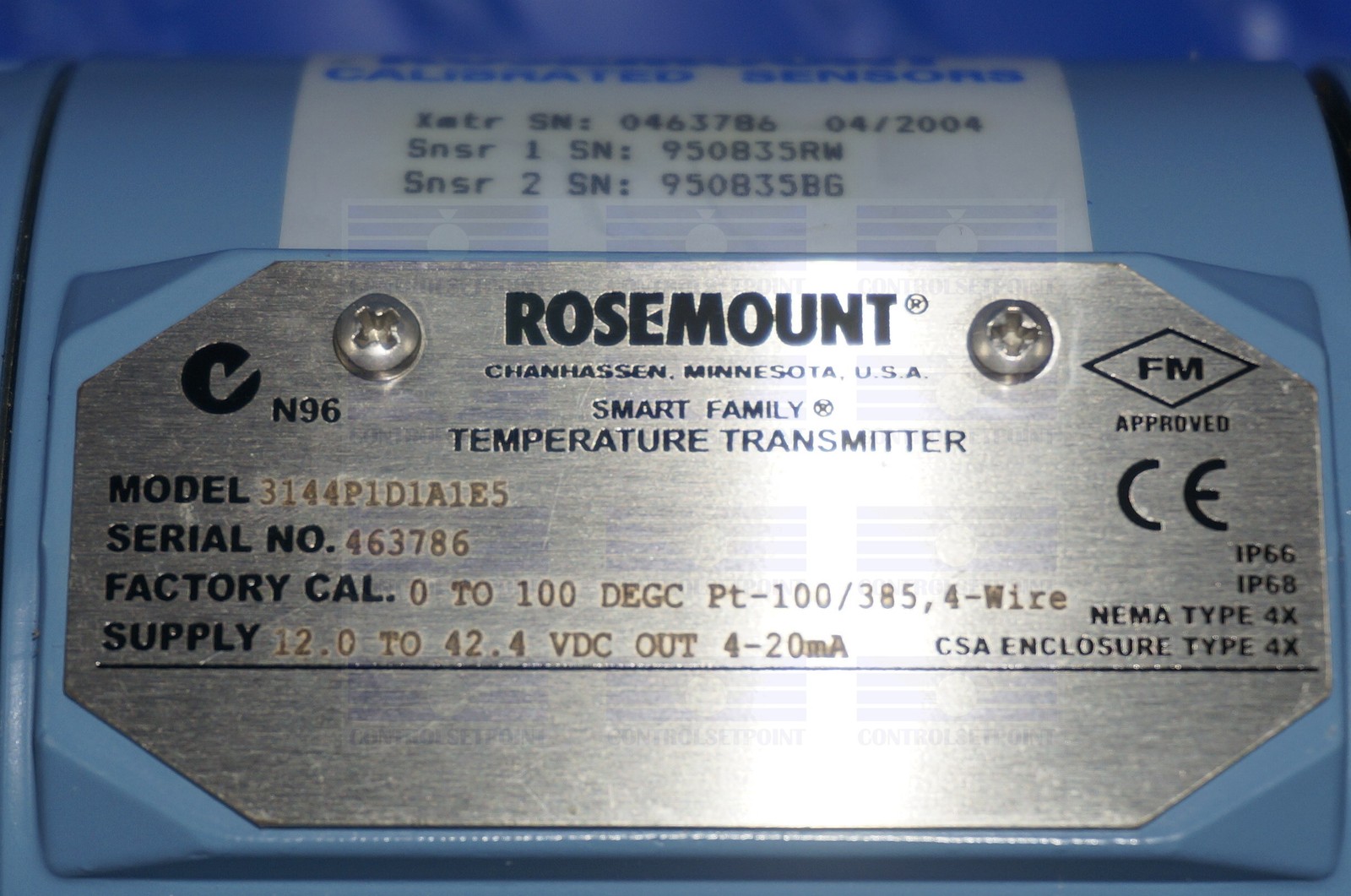 EMERSON ROSEMOUNT 3144PD1A1KAM5F5Q4 TEMP TRANS 3144 PD1 ID83682