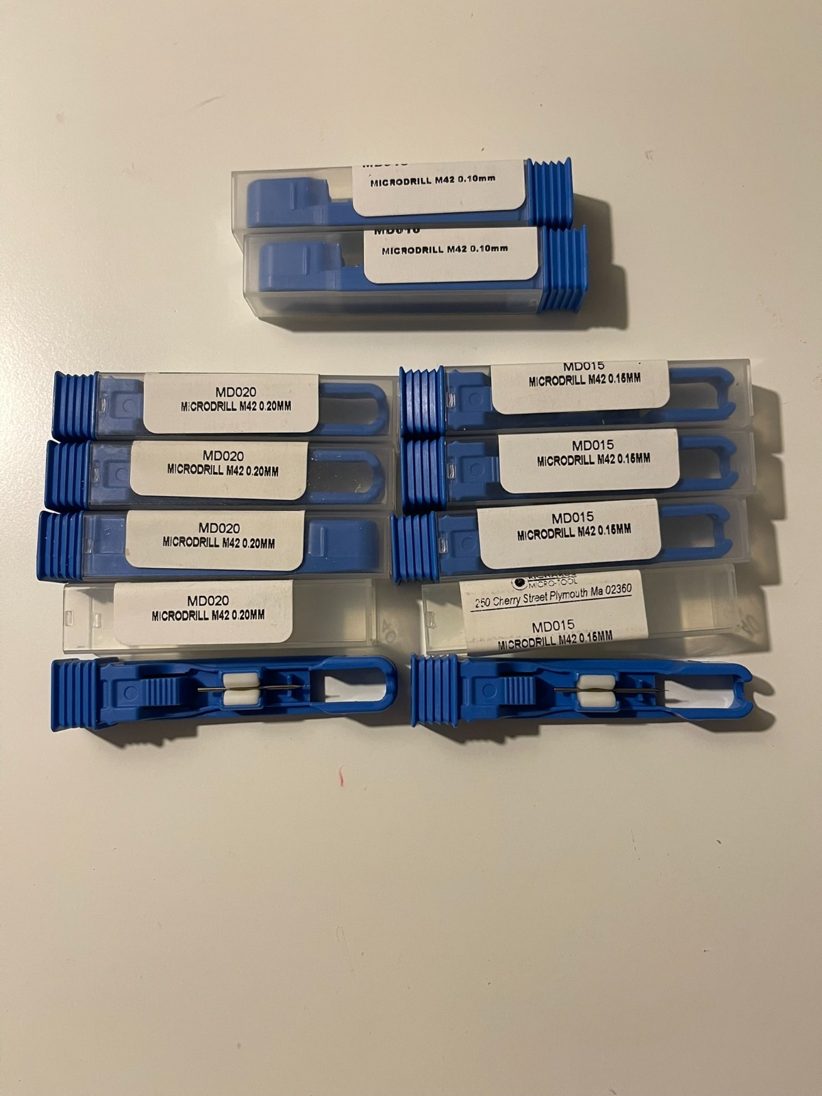 Lot of 10 Richards Micro-tool Microdrills M42 MD020 MD015 MD010 0.20 0.15 0.10mm