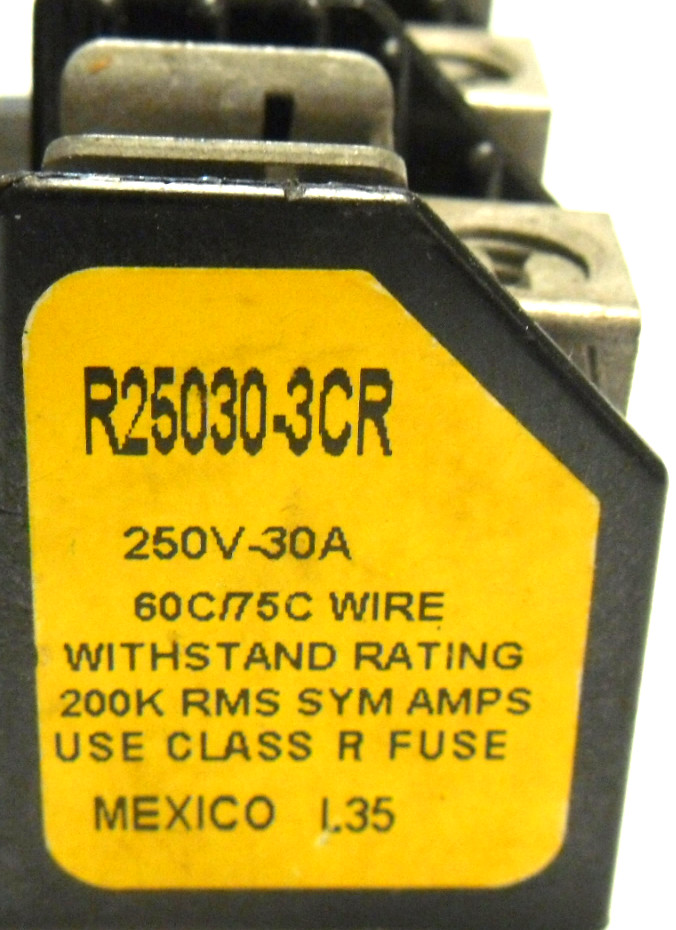 NEW BUSS R25060-3CR FUSE HOLDER 250V-30A