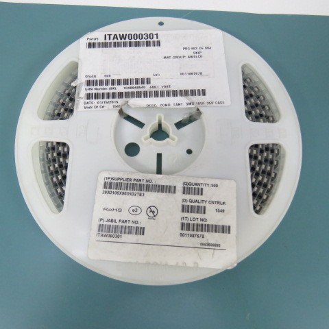 VISHAY 293D106X9035D2TE3 Qty of 500 per Lot CAP, 10�F, 35V, 10%