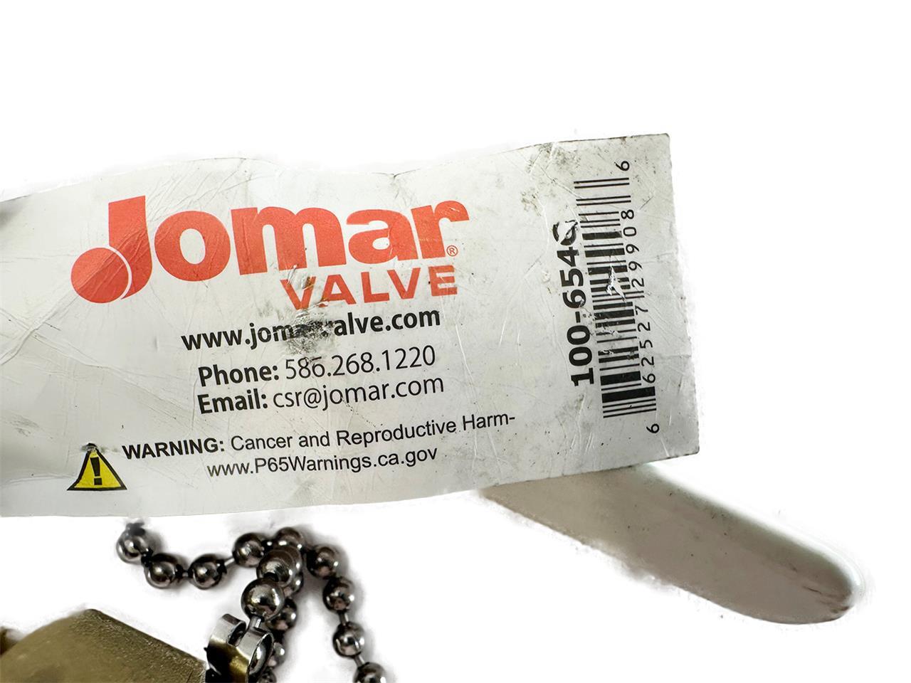 Jomar Valve LF Brass Cap and Chain Valve 100-654G NEW FREE FAST SHIP