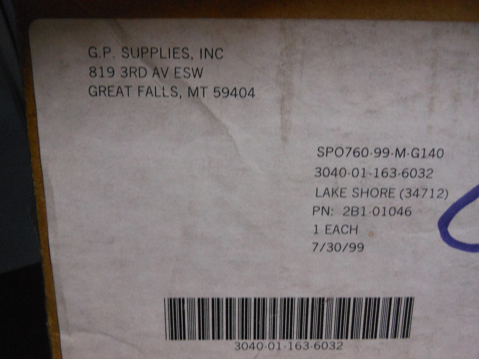 LAKE SHORE / OLDENBURG SHOULDERED SHAFT PART # 2B1-1046 NSN: 3040-01-163-6032