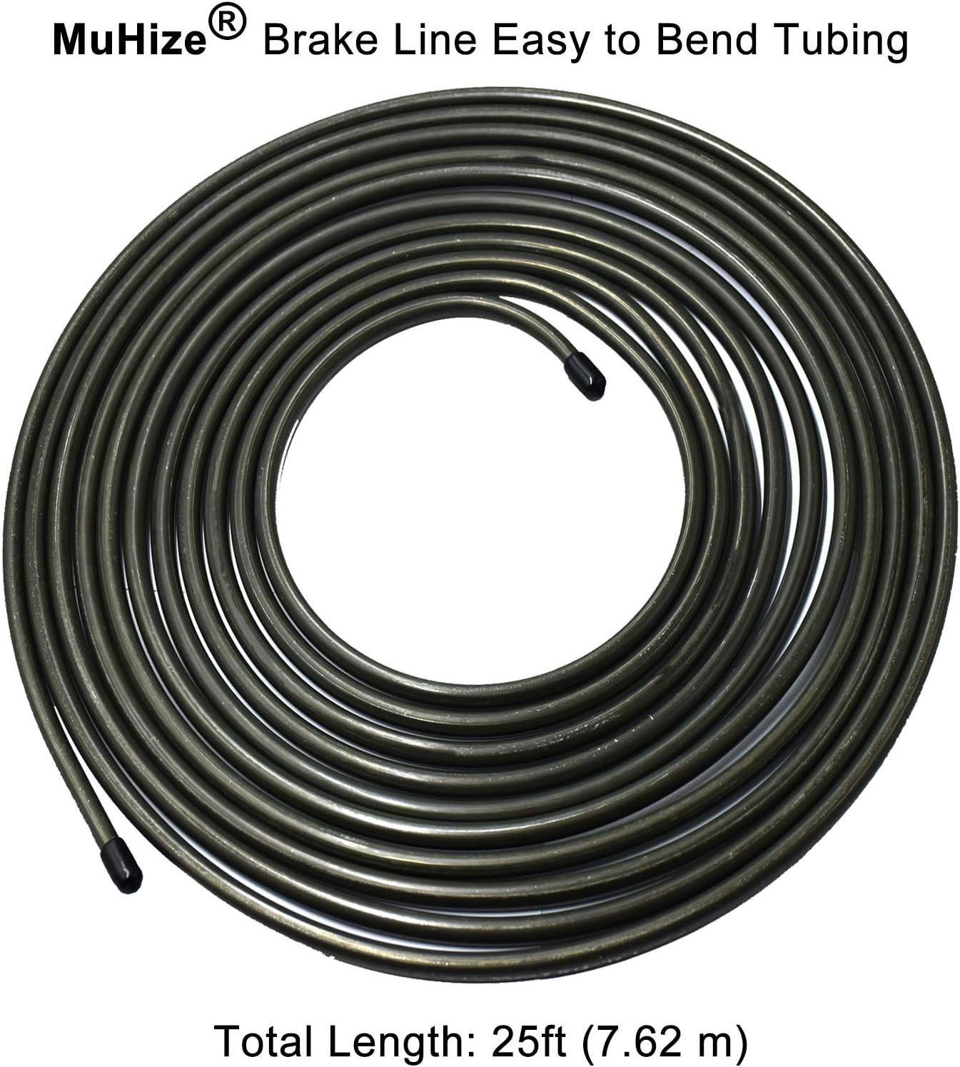 5/16” Brake Line Tubing Kit, 25Ft Flexible PVF Coated Steel Tube Roll, Anti-…