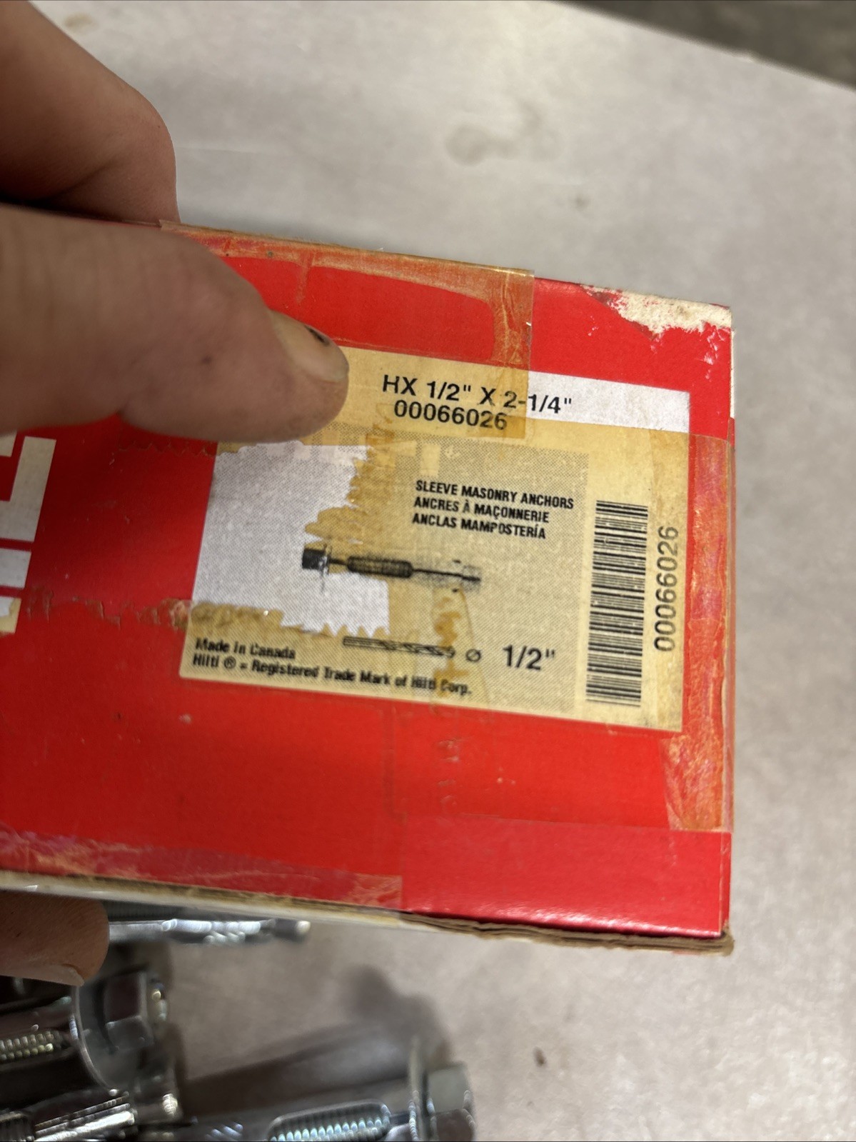 15 Pieces HILTI HX 1/2 X 2 1/4 SLEEVE ANCHOR ZINC PLATED 00336255 ***NEW