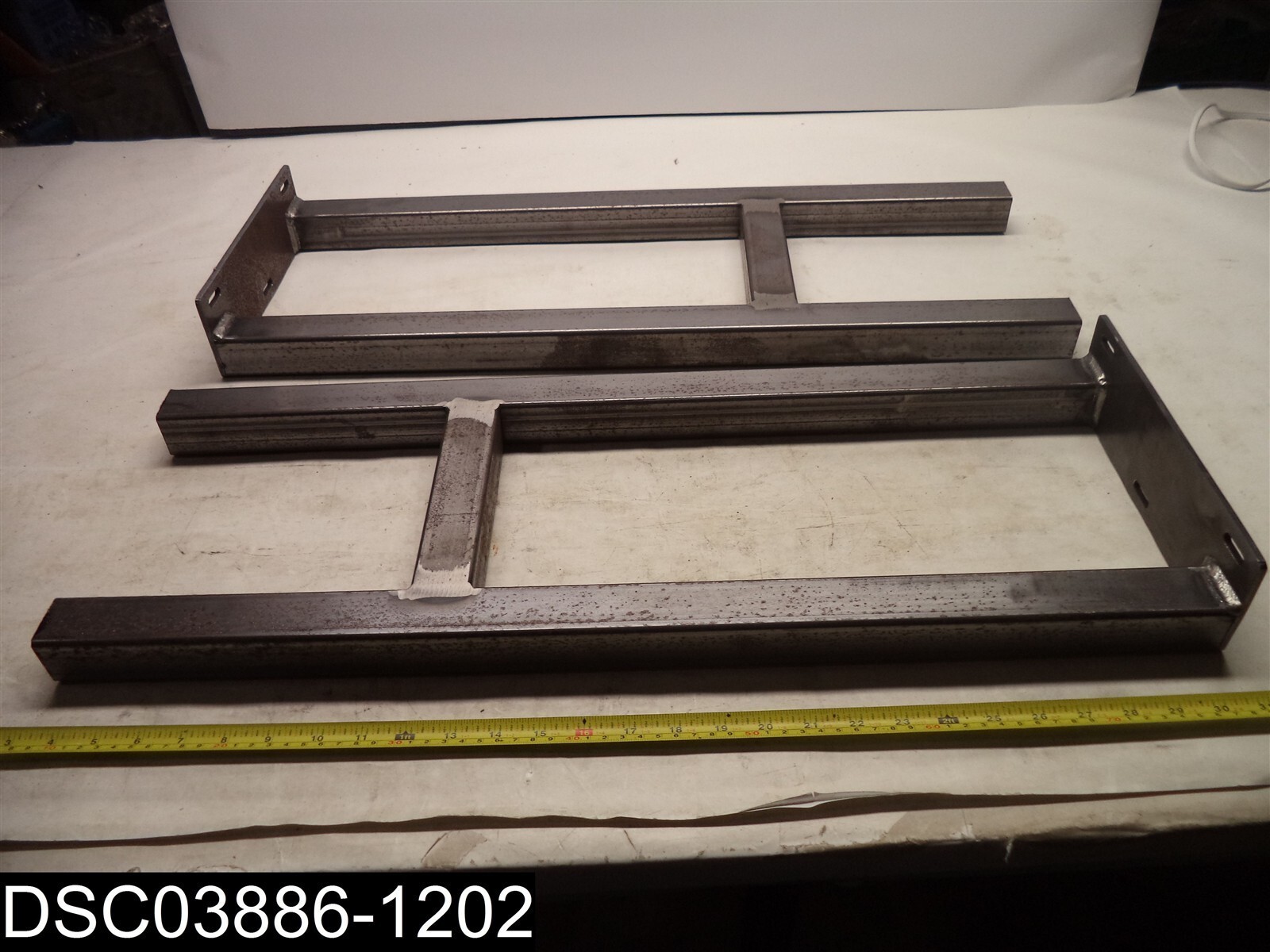 Rusted: Qty=2: 27-3/4″ Welded Metal Square 1-1/2″ Tubing Legs 10″ Wide