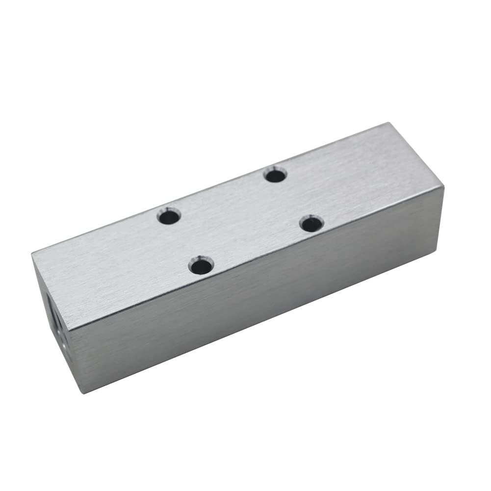 3 Way 5 Port Air Manifold 1/2 NPT Supply 1/4 NPT Outport Aluminum Silver