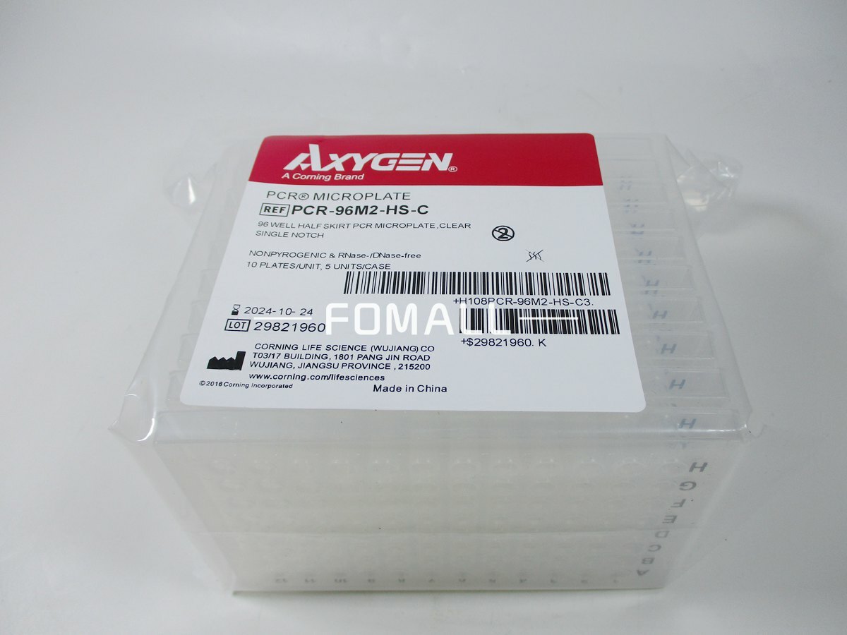 10 Plates/bag For AXYGEN 0.2ML transparent 96-well PCR plate PCR-96M2-HS-C